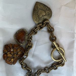 SM/XS antique looking Charm Bracelet with working heart locket